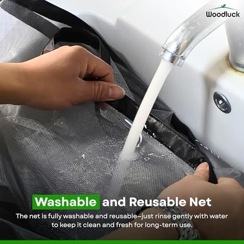 Image of Woodluck Zipper Mosquito Net for Window | Height 120cm x Width 90 cm | Color-Black | Customizable Easy Install Mesh Screen with Double Zipper Hook | Window Net Protect Home from Mosquitoes & Insects