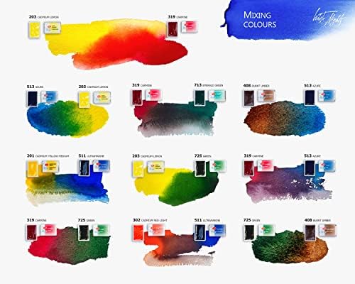 White Nights Watercolour Night Artists Watercolour Set 12 Whole Pans, Plastic Box, 1 Count (Pack of 1)