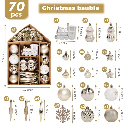 Boules de Noël blanc et or pour une décoration de mariage féerique - 3