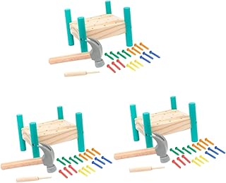 TOYANDONA 3 Conjuntos De Brinquedos De Batida De Madeira Brinquedo De Madeira Wack E Toupeira Brinquedo De Madeira Martelo Para Crianças 1-3 Quebra-Cabeças De Madeira Brinquedos De Madeira