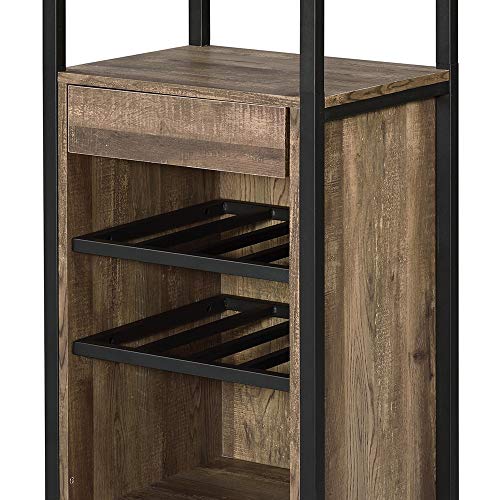 Soporte para botellas de vino Benzara de madera y metal miniatura 3