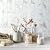 AULIGET 40-Piece Polished White Marble Peel and Stick Backsplash Wall Tiles, 3" x 12" PVC Faux Stone Stick on Tiles for Backsplash Kitchen, Bathroom, Laundry Room, Camper, Fireplace