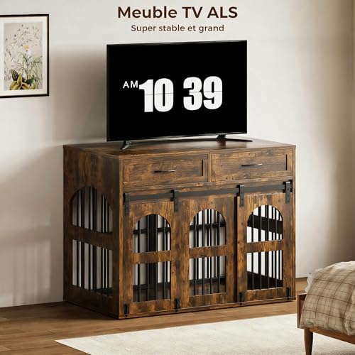 Meuble cage chien intérieur IRONCK pour intégrer la niche dans votre salon - 7