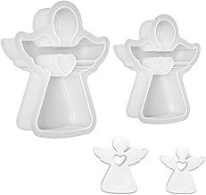 Omlalayi 2 Pezzi Stampo in Silicone per Angelo, Stampi in Silicone a Forma di Angelo, Stampo in Gesso Simpatico Angelo, Stampi in Resina Epossidica per Candele Fai da Te Sapone Regali di Pasqua