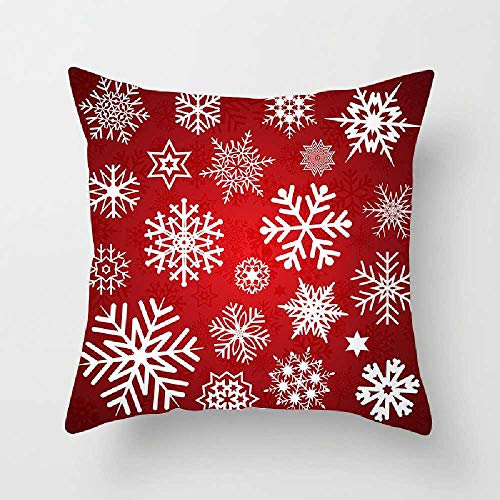 LWSS 2PCS DéCorer Housse De Coussin De NoëL DéCor à La Maison Canapé Housse De Coussin SièGe Voiture Jeter Taie d'oreiller DéCoration De NoëL 17.3INx17.3In Flocon de Neige Cover