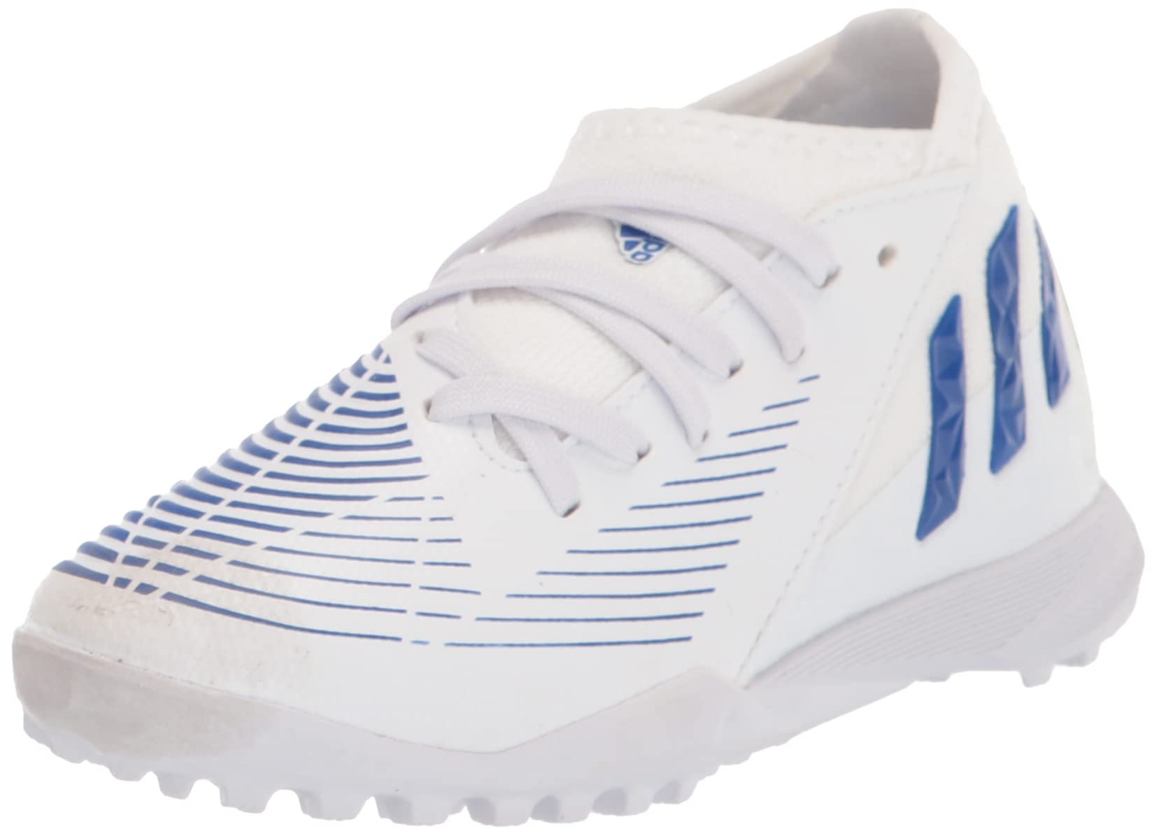 adidas Predator Edge.3 Indoor Soccer Shoe, White/Blue/White, 11 US Unisex Little Kid