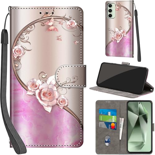 Étui portefeuille en cuir Samsung S24 FE avec béquille