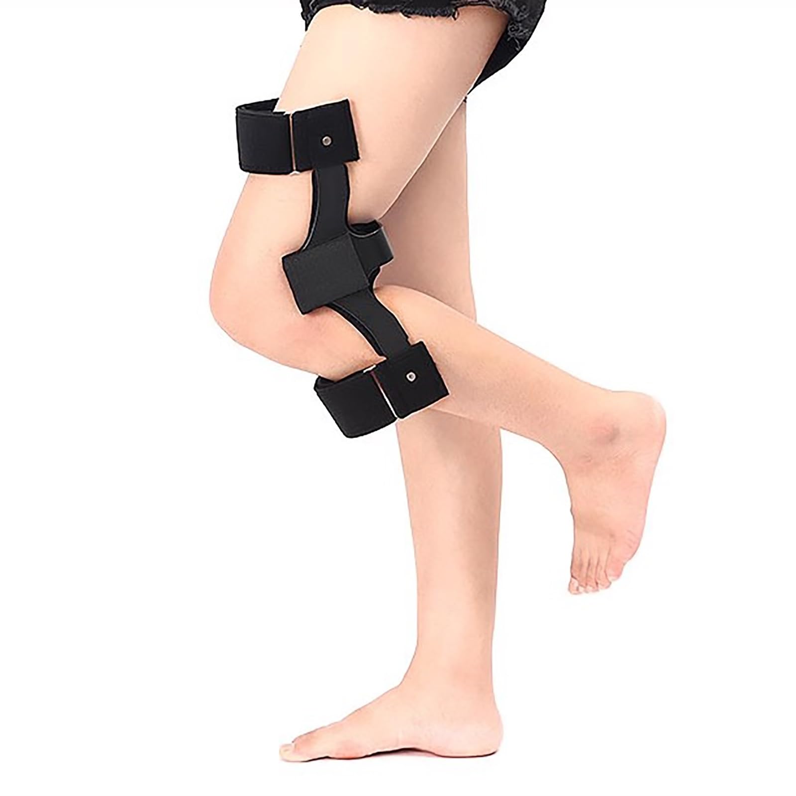 Genérico Ortesis de hiperextensión de Rodilla, inmovilizador de Rodilla con Correa Fija y Forro Suave antidesgaste, tensión Ajustable(L)