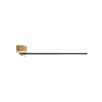 Browne Foodservice Rotating Brush With Brass Bristles on Wooden Head, 35 Inch Handle