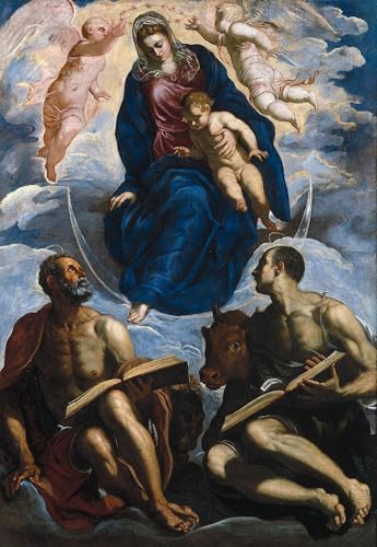 Peinture Toile Marie avec l'Enfant Tintoretto Pour Habiller un Mur Vide Salon 60x90