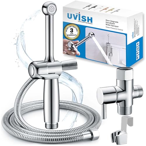 Uvish Handheld Bidet Sprayer with Backflow Preventer, Chrome