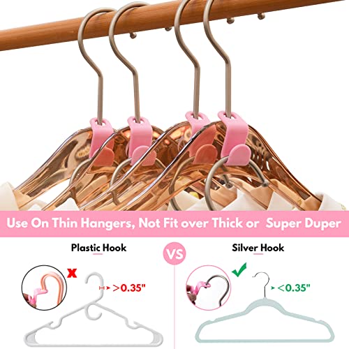 Jumperlay Clothes Hanger Hooks Connector For Outfit Pairing, Hanger Extender Hooks For Space Saving, Cascading Hanger Hooks For Organizing Small Closet, 100 Pack, Multicolor #TOP1