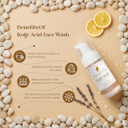 Image of Kojic Acid Foaming Face Wash, Deeply Cleanses and Brightens Skin, Hydrating Foam, Soap Free, pH Balanced, For All Skin Types