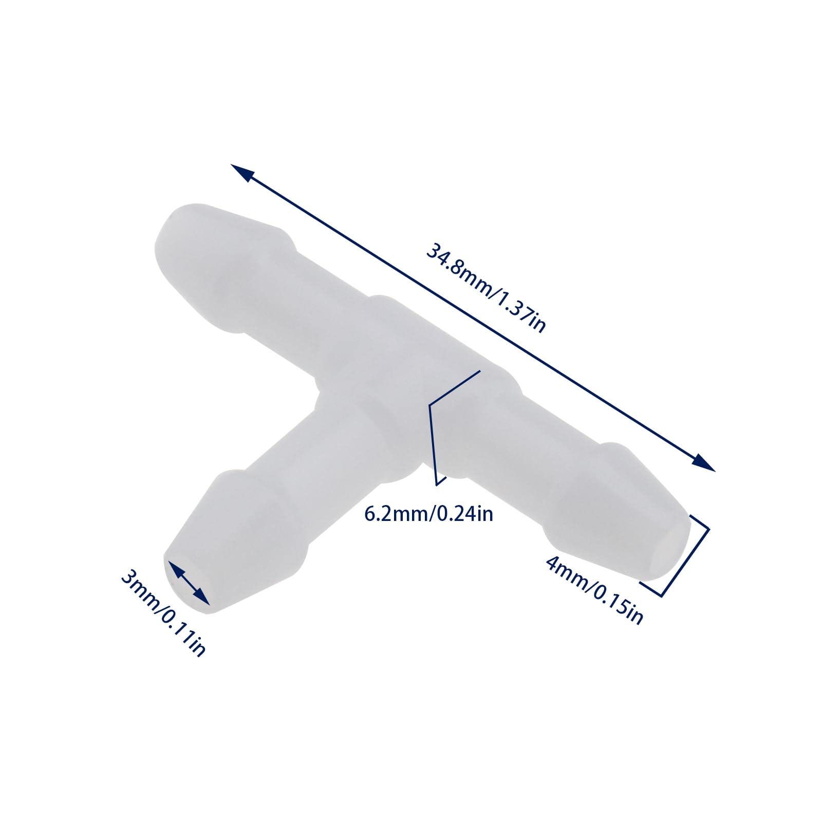 10 Connettori A T Per Tubo Lavavetri Auto - Adattatore 3 Vie 3mm/4mm Universale - Foto 4