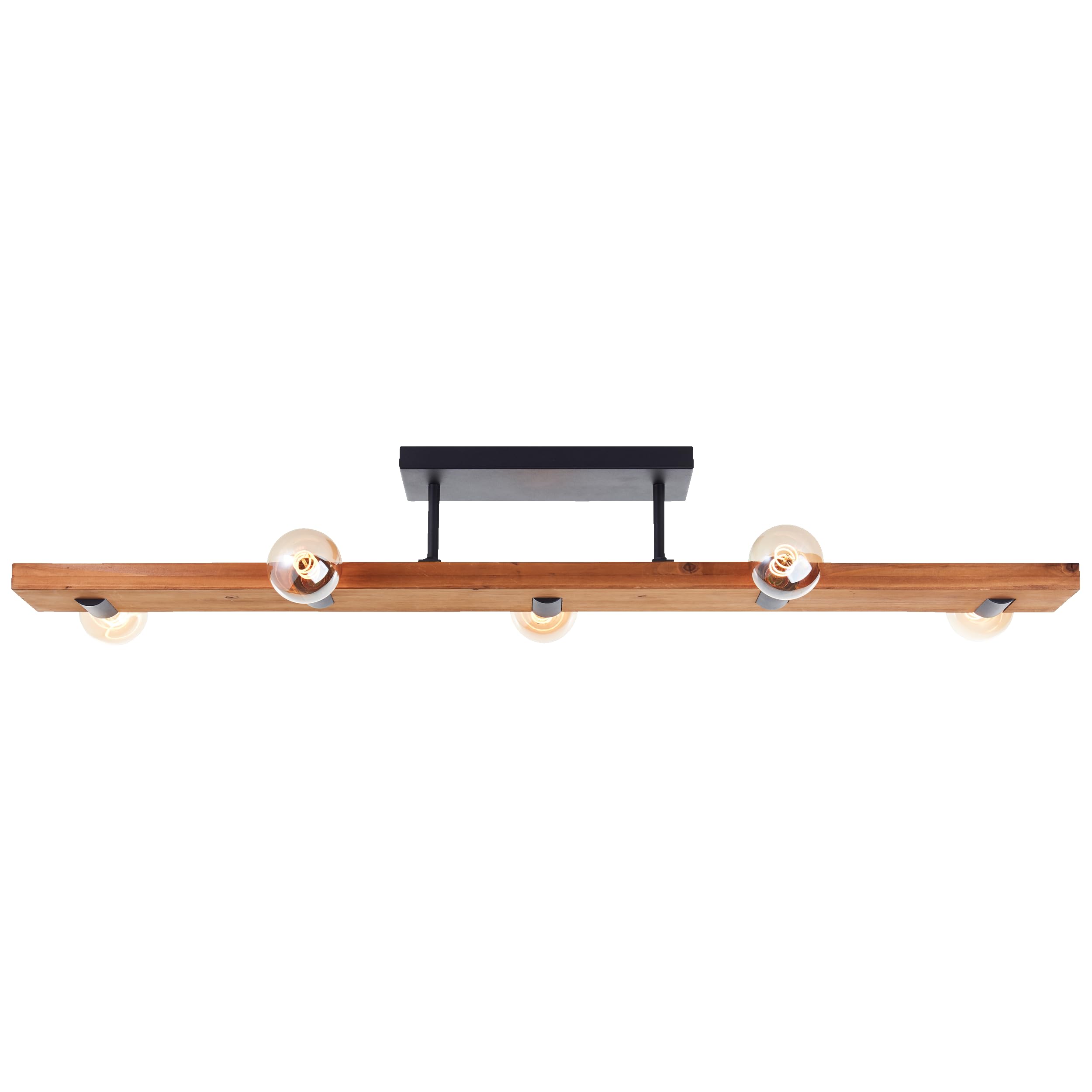 Lightbox Deckenlampe 5-flammig - im Landhausstil - rustikale Holz Deckenleuchte für Wohnzimmer, Schlafzimmer und Flur - exkl. E27 LED