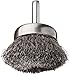 Weiler Stem-Mounted Wire Cup Brush, Round Shank, Steel, Crimped Wire, 1-3/4" Diameter, 0.006" Wire Diameter, 1/4" Shank, 3/4" Bristle Length, 13000 rpm (Pack of 1)