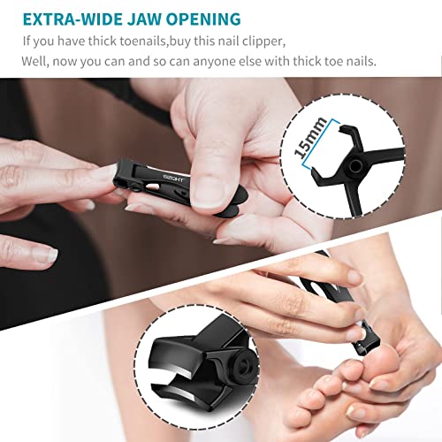 Szqht Fingernail Clippers,Nail Clippers For Tough Fingernails Or Thick Toenails,Heavy Duty Stainless Steel Nail Cutters,Toenail Clippers For Elder,Men, Seniors, Adults(Black) #TOP3