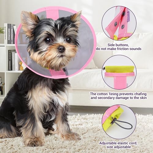 Image of Soft Elizabethan Collar for Small Dogs 2-20 lbs, Comfy Recovery Cone for Post-Surgery Spay & Neuter, Lightweight Breathable Neck Collar to Stop Licking for Teacup Puppies & Yorkies, S