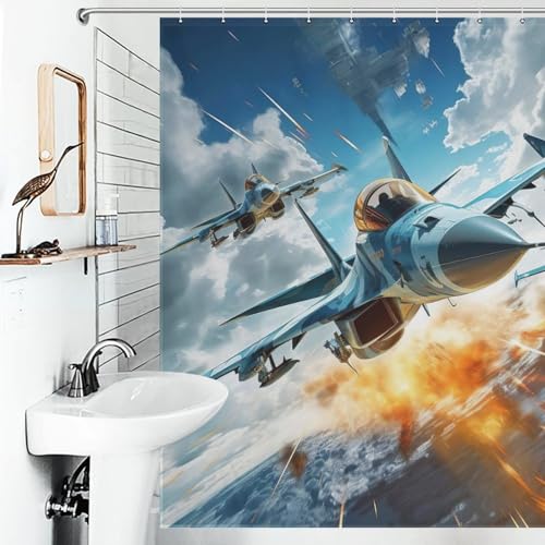 Rideau de douche Combattant en polyester lavable pour baignoire 183x183cm