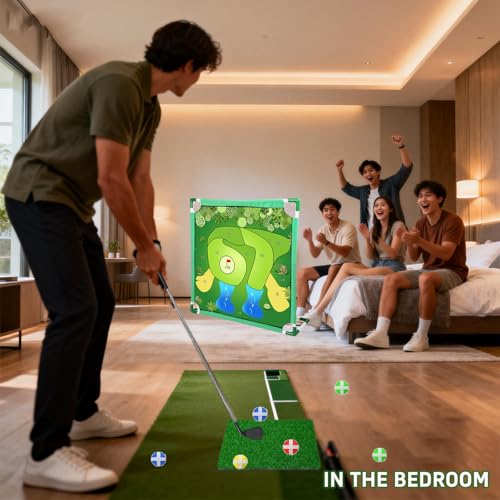 VQRZG Golf Chipping Outdoor Game– Portable Yard Practice Set, Indoor & Outdoor Lawn Play for Adults and Family, Backyard, Beach, Office Party, Golf Gifts for Men (Chipping Outdoor Game+2 Golf Clubs) — view 6