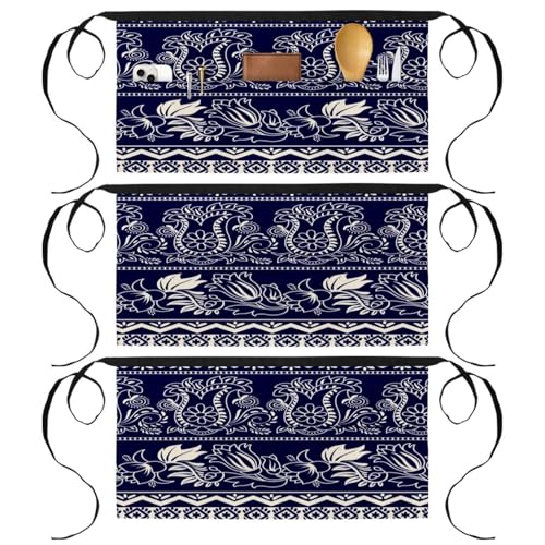 Tabliers courts bohème multicolores avec poches pour sublimer vos ateliers pâtisserie