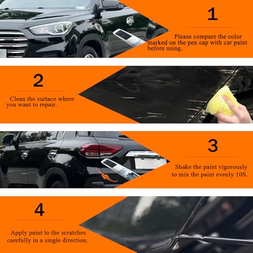 Image of TCM Ash Black Touch Up Paint Compatible with Dodge Ram /Hyundai, Car Paint Pen Scratch Repair Two-In-One Touch Up Paint, Premium Car Scratch Remover for Deep Scratches
