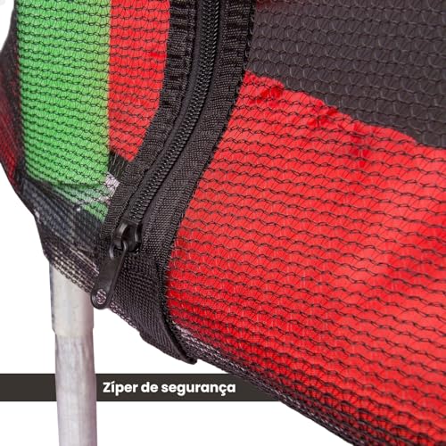 Cama Elástica Pula Pula Trampolim Infantil Colorida Criança Playground Rede com Zíper 1,4m