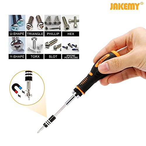 Jakemy Home Rotatable Ratchet Screwdriver Set, 69 in 1 Household Repair Toolkit, Disassemble Magnetic Kit for Furniture/Car/Computer/Electronics Maintenance