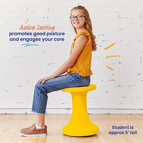 Image of ECR4Kids Twist Active Wobble Stool, 18in Seat Height, Classroom Furniture, Yellow