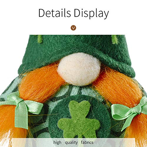 image for Vicetion 2 Pcs Green Gnomes St. Patricks Day Leprechaun Swedish Gnome 