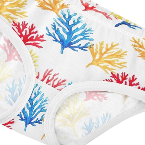 Designer Toddler Underwear Floral 2t Cotton Panties for Girl Watercolor Coral Vibrant Red Briefs Underpants4