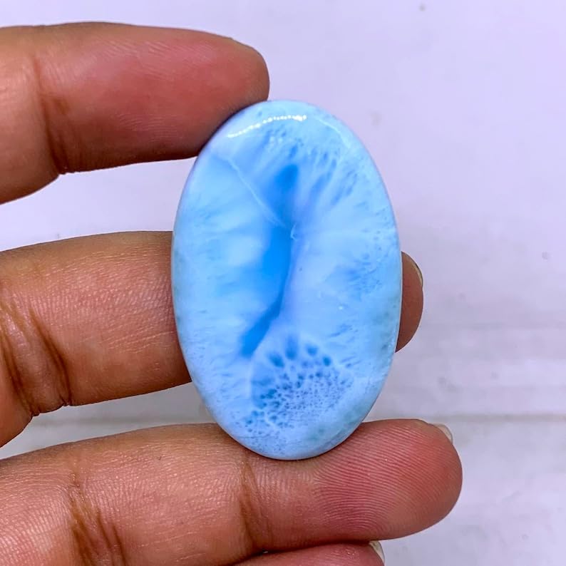 Larimar cabochon 42x26mm pour création de bijoux de lithothérapie