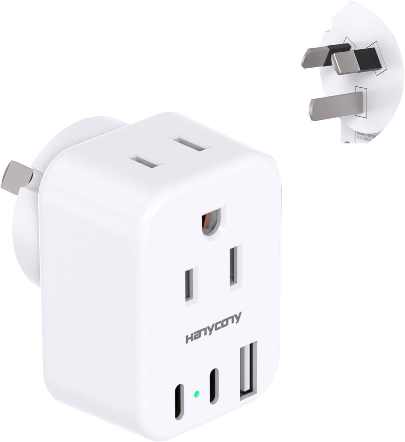 US to Australia New Zealand Power Plug Adapter, Type I Plug Adapter with 2 Outlets, 3 USB Ports (2 USB C), Australia Travel Plug Adapter