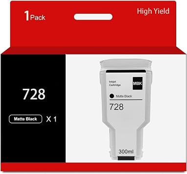 728 Compatible for HP 728 Ink Cartridge 300ML Matte Black Compatible for HP DesignJet T830 T730 Ink Cartridge 4-Pack