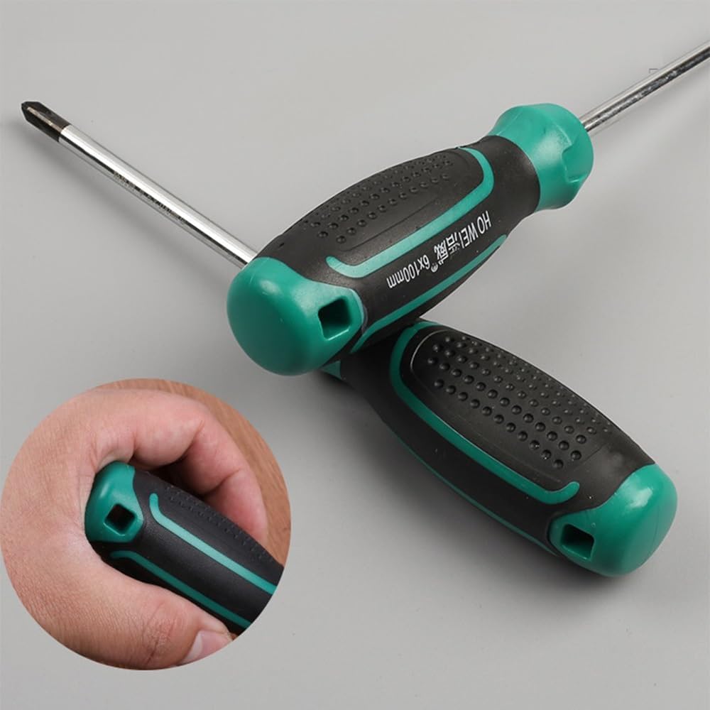 Fixinus 4-Piece Flat Screwdriver Set, Magnetic Slotted Head Screwdrivers, Soft Ergonomic Grip | Precision 3mm 5mm 6mm Driver Tool