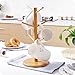 BVLJOY Mug Holder Tree, Coffee Cup Holder, Bamboo Mug Tree Stand, Coffee Cup Rack Dryer with 6 Hooks