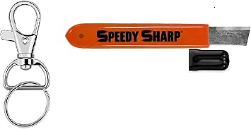 Carbide Knife Sharpener, Key Chain & Hook Ring included, Orange