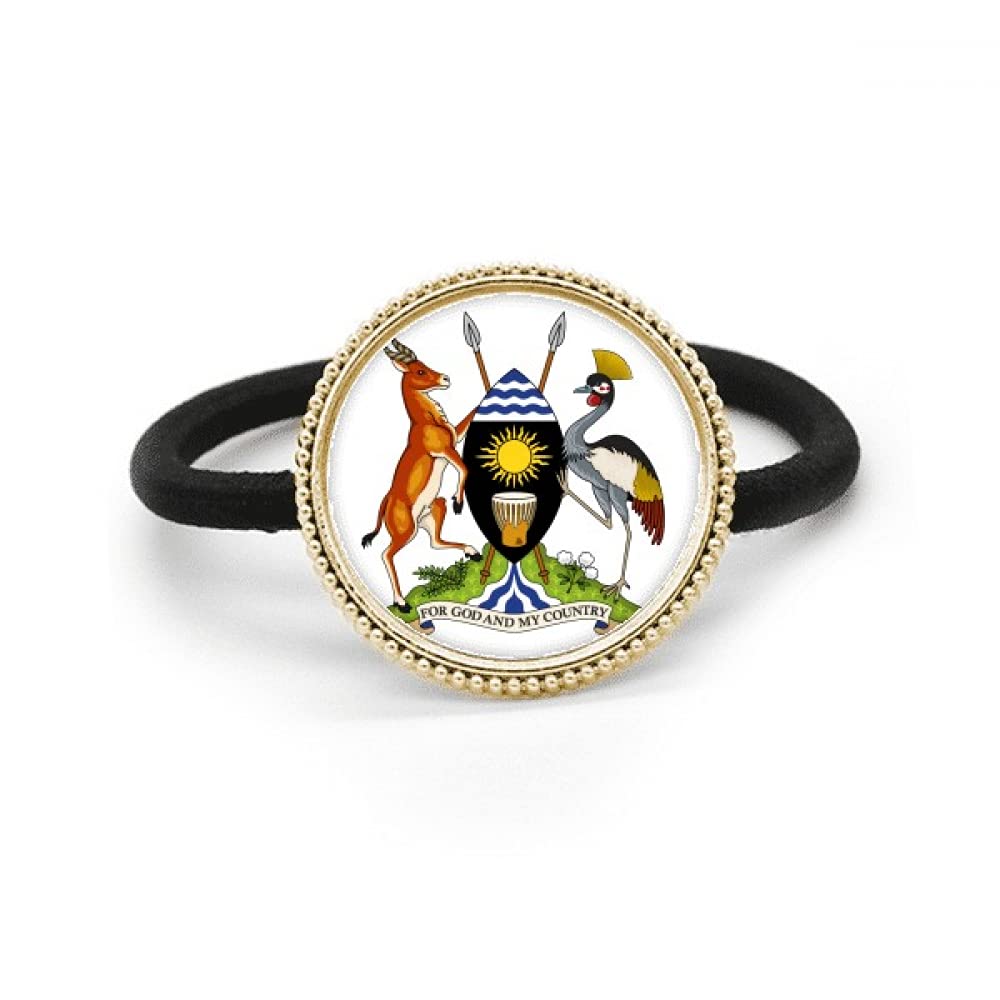 Tocado de Uganda para el cabello con insignia nacional de plata y elástico diario 4