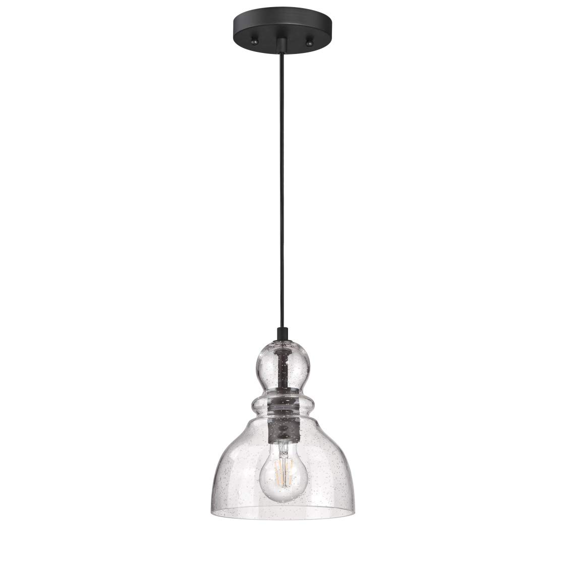 61008 Einflammige Pendelleuchte von Westinghouse Lighting für den Innenbereich, Ausführung in geölter Bronze mit klarem Antikglas