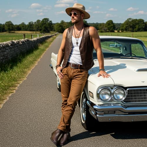 Jousen Cowboy Boots for Men Embroidery Western Boots Durable Square Toe Mens Boot2