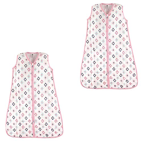 Image of Hudson Baby Unisex Muslin Cotton Sleeveless Wearable Sleeping Bag, Sack, Blanket, Girl Aztec 2Pk, 12-18 Months