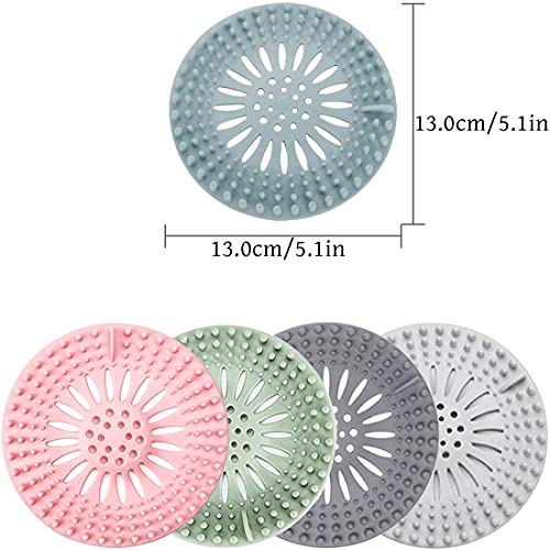 Hair Catcher Rubber Stopper Shower Drain Covers For Bathroom, Bathtub, Handbasin, Tub, Kitchen, Sink, Strainer, Sewer, Plug, Filter, Trap, Home, Drain Protectors, Easy To Install And Clean 5 Pack #TOP2