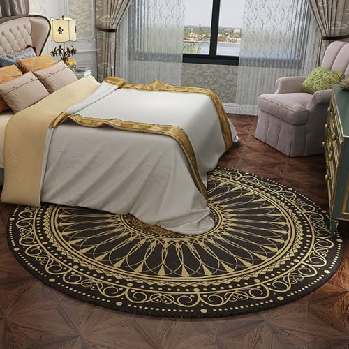 Tapis de salle à manger rond Ø 206 cm bohème et oriental pour grande table
