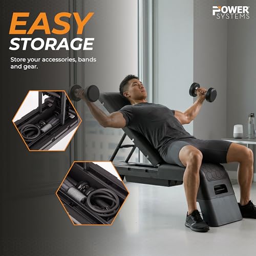 Power Systems Step Bench & Weight Bench | Aerobic Platform & Plyo Box for Cardio, Strength | Commercial Grade Full Body Home Gym Stepper | Adjustable Multifunctional Deck & Resistance Band Clips by Power Systems - Image 2