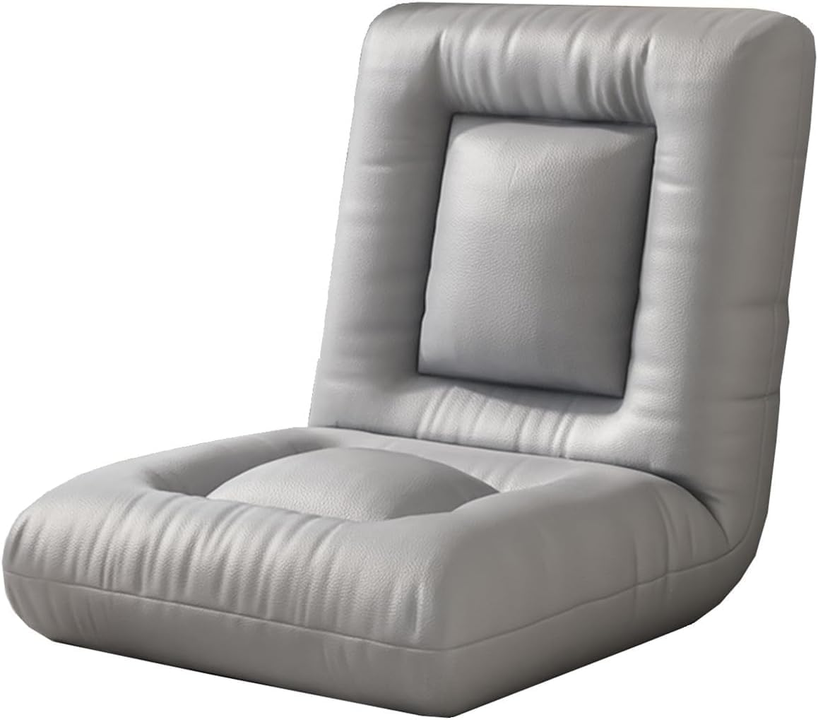 ELEFOCUS Gaming Chair Floor with Back Support Video Gaming Folding Sofa Chair Padded Sleeper Bed with 6 Adjustable Position(Grey)