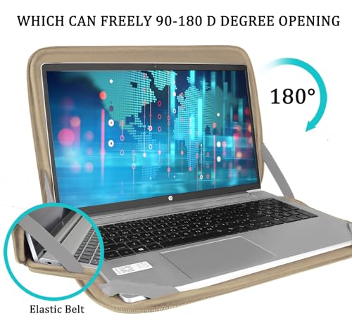 Image of 15.6 inch Laptop Sleeve, Shockproof Protective Computer Carrying Cover with Front Pocket, Briefcase Handbags Laptop Case for 15.6 inch HP, Dell, Acer, Asus, Notebook, Khaki