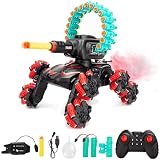 BOKSIYUR RCStunt Remote Control Car,Soft Bullet Tank,Gesture Sensing, Cars for Kids,RC Crawlers,Stunt Remote Control Car Tank for Boys, RC Cars for Kids,360°Battle Tanks,for Boys Ages 8-12 Gift(red)