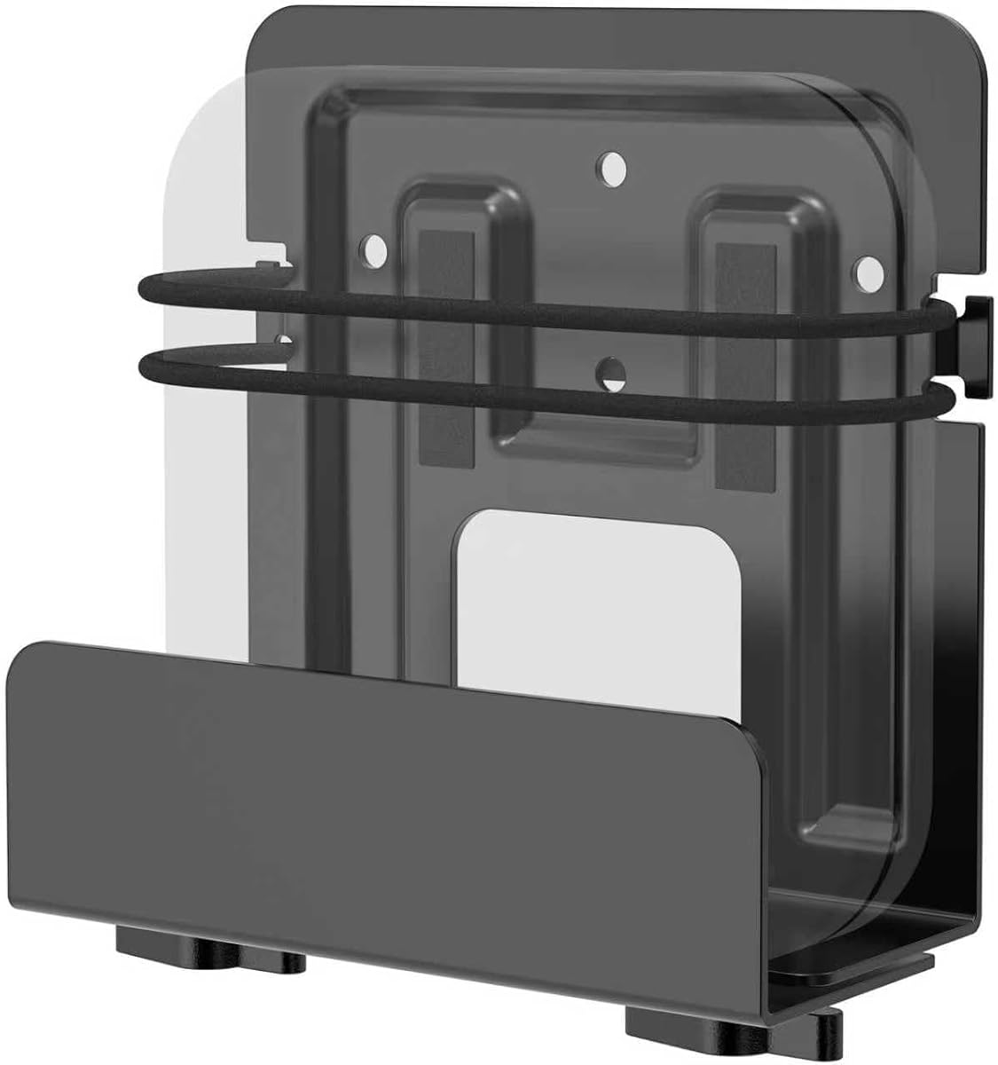 1 paquete de soporte para caja de cables y soporte para módem | Soporte de pared ajustable para dispositivos pequeños y anchos, reproductores multimedia, decodificadores de cable, módems y reproductores de DVD