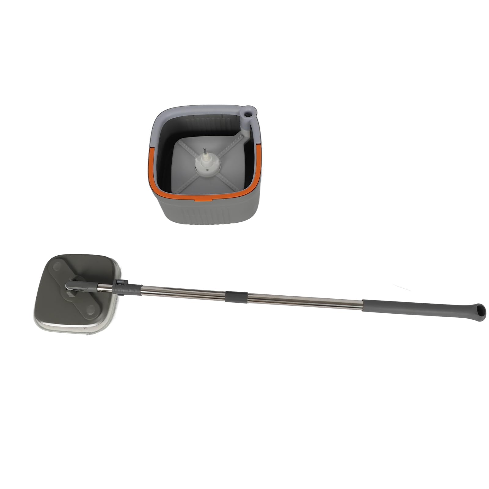 Wakects Juego de Cubo Giratorio para Fregona, Fregona de Microfibra con Cabezal Flexible de 360 ​​Grados, Ideal para Limpieza del Hogar y la Oficina (6 Almohadillas para trapeador)