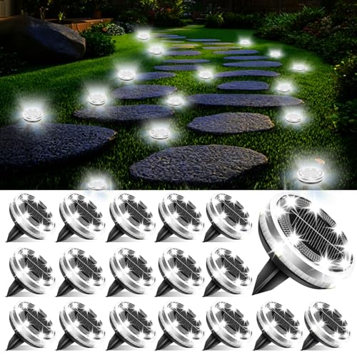 SenLuKit Solar Ground Lights Outdoor 18 Pack Waterproof,